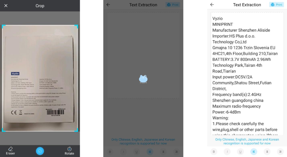 Photograph text, then extract and edit it